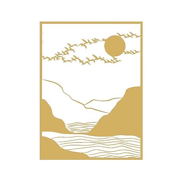 Jumpeak Wanddekoobjekt Bergwald Metall Kunst Wanddekoration, günstig online kaufen