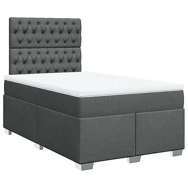 vidaXL Boxspringbett mit Matratze Dunkelgrau 120x200 cm Stoff 3290463 günstig online kaufen