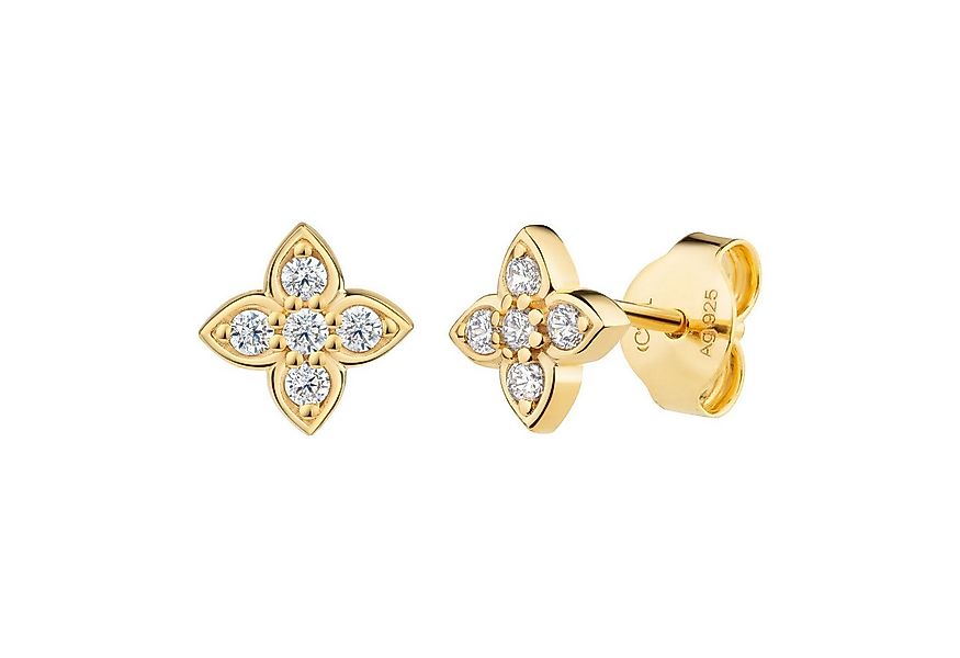 CAÏ Paar Ohrstecker 925 Silber vergoldet Zirkonia günstig online kaufen