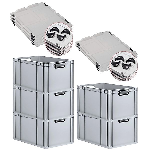 PROREGAL SparSet 5x Eurobox Nextgen Color Mit Auflagedeckel HxBxT 32x40x60c günstig online kaufen