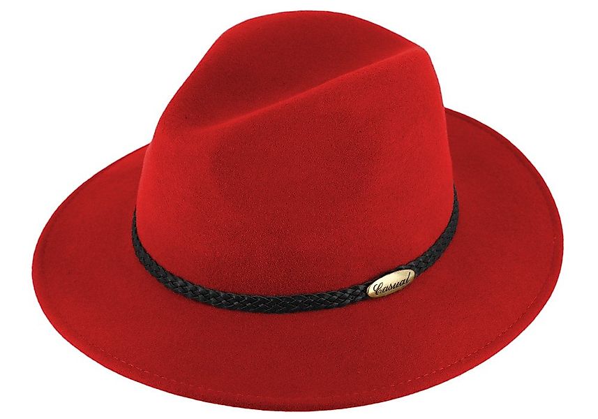 Fiebig Filzhut Statement Wollfilz-Hut mit geflochtenem Kunstleder-Band günstig online kaufen