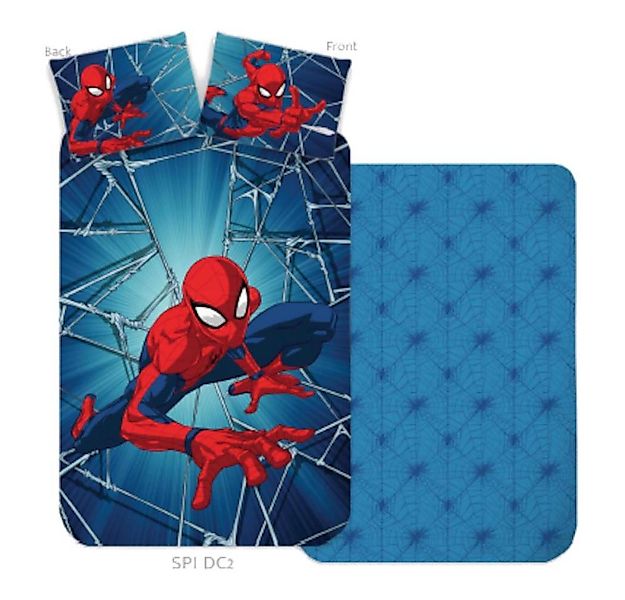 Spiderman Babybettwäsche Spiderman Baby- / Kleinkinder Bettwäsche in Blau, günstig online kaufen