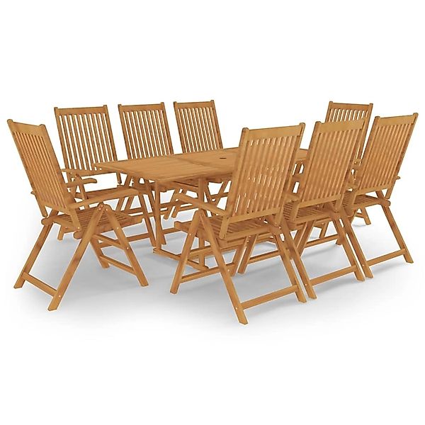 9-tlg. Garten-essgruppe Massivholz Teak günstig online kaufen
