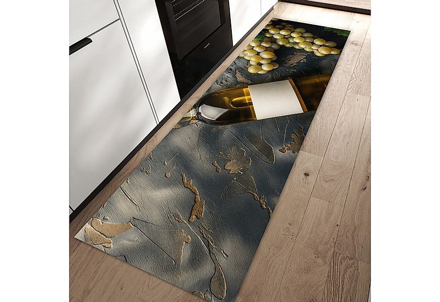 Primedeco Teppich Küchenteppich Weintrauben mit Wein PVC rutschfest abwasch günstig online kaufen