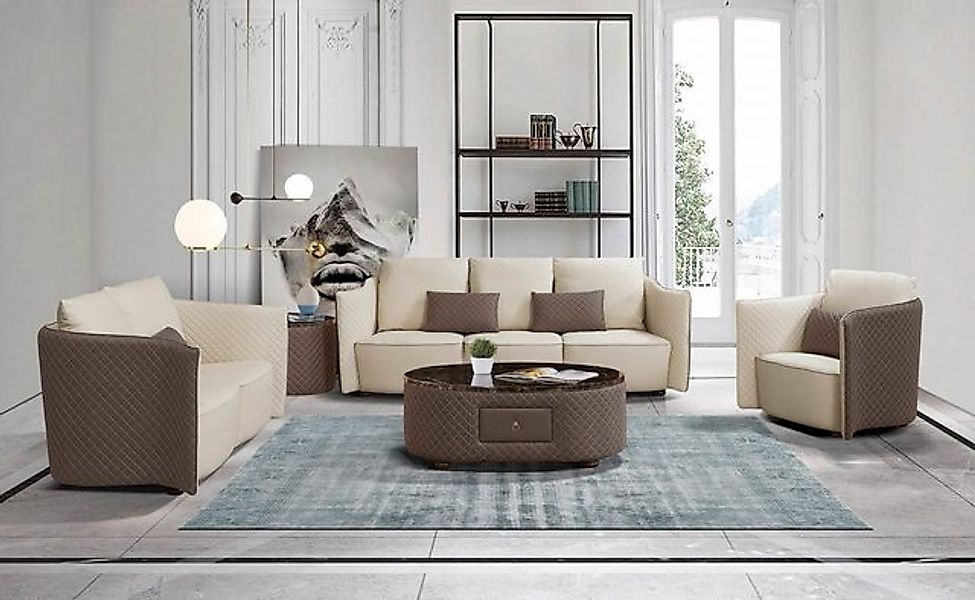 Xlmoebel Sofa Neues klassisches Ledersofa mit Design, Couch, Polstergarnitu günstig online kaufen