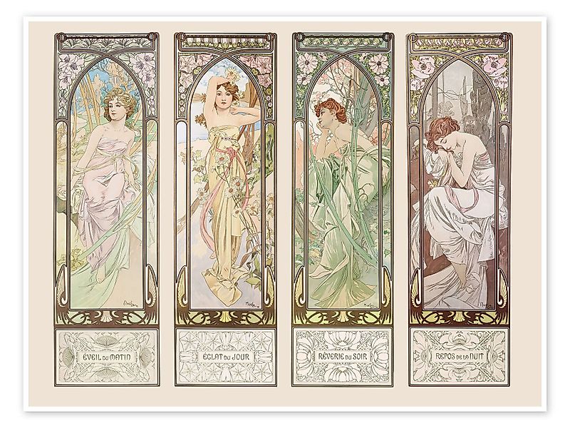 Posterlounge Poster Alfons Mucha, Die Vier günstig online kaufen