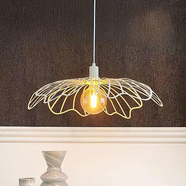 Dyberg Larsen Hängelampe BLUMEN, perlweiß, Ø 60 cm, Metall günstig online kaufen