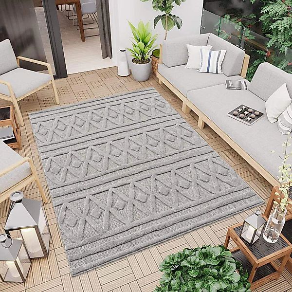 Carpet City Teppich "In-& Outdoorteppich Santorini 58538, 3D-Effekt, Raute- günstig online kaufen