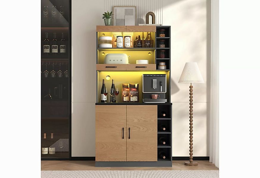 Flieks Hochschrank KüchenBuffet (100x47x187 cm, 1-St., höhenverstellbare se günstig online kaufen