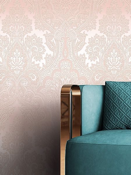 Newroom Vliestapete, Rosa Tapete Barock Leicht günstig online kaufen