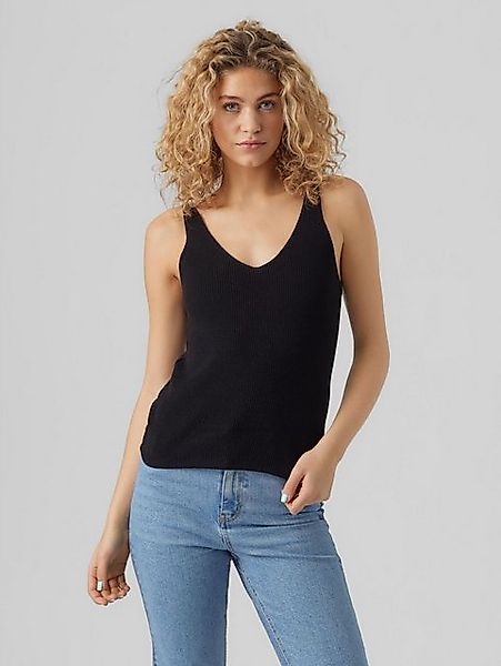 Vero Moda Shirttop Geripptes Struktur Top Ärmelloses Strick Oberteil VMNEWL günstig online kaufen