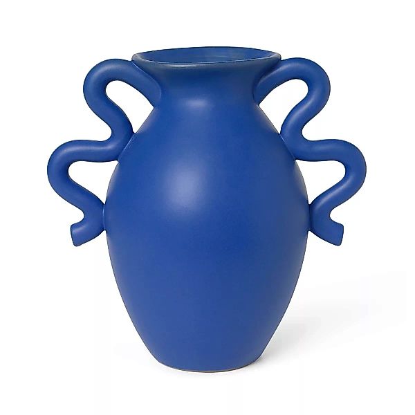 Vase Verso keramik blau / Ø 18 x H 27 cm - Ferm Living - Blau günstig online kaufen