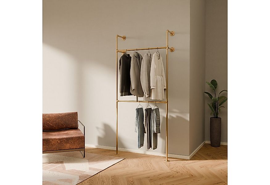pamo. design Kleiderständer KIM DOUBLE Industrial Kleiderstange zur Wandmon günstig online kaufen