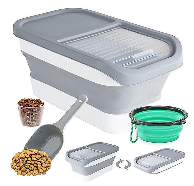 NUODWELL Futterbehälter Hundefutter Aufbewahrung,Faltbare Futterbox mit Dec günstig online kaufen