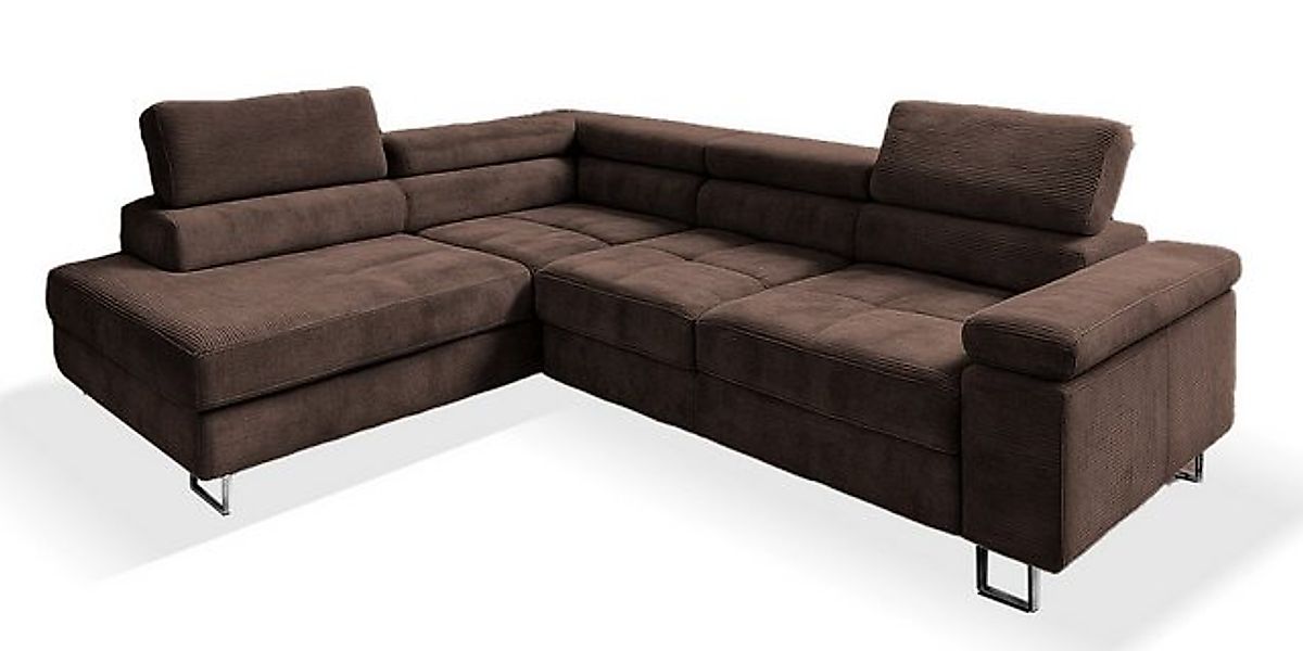 Goldstoff Ecksofa mit Schlaffunktion, Cord Couch für Wohnzimmer - Cord Ecks günstig online kaufen