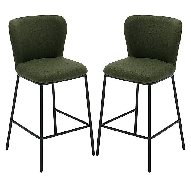 WAHSON OFFICE CHAIRS Barhocker Leinen Barstuhl Küchenhocker mit Lehne 2er S günstig online kaufen