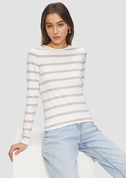 QS Langarmshirt T-Shirt Schmales Ringelshirt mit günstig online kaufen