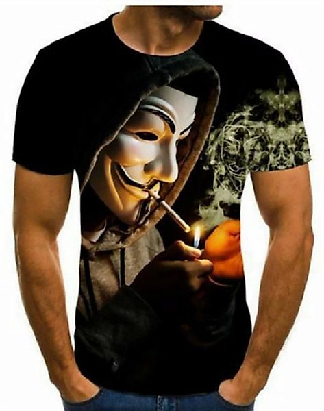 Tinisu T-Shirt 3D-Druck T-Shirt (Unisex) - Halloween / Horror - Anonymous günstig online kaufen