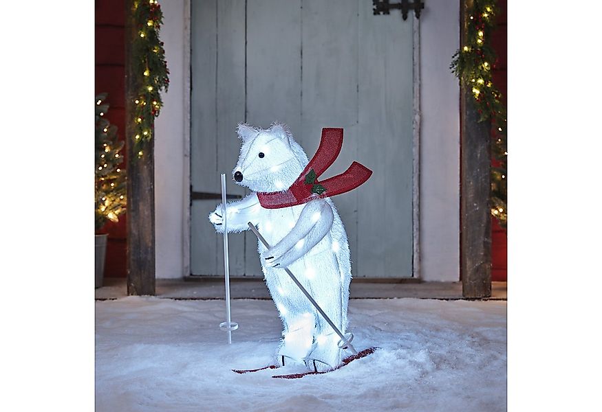 Lights4fun LED-Dekofigur LED-Weihnachtsfigur Außen Polarbär, Weihnachtsbele günstig online kaufen