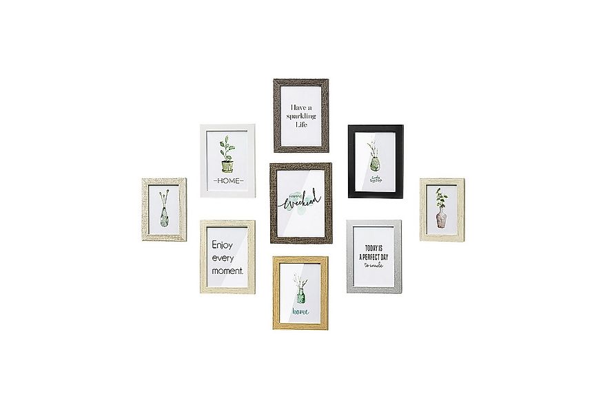 Kobolo Bilderrahmen Collage Bilderhalter Fotorahmen SHADE 9 Stück Holz - we günstig online kaufen