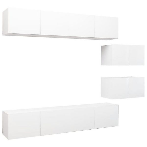 vidaXL TV-Schrank 6-tlg TV-Schrank-Set Weiß Spanplatte günstig online kaufen