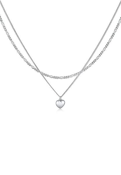 Elli Ketten-Set Layer Herz Figaro 2-lagig 925 Silber, Herz günstig online kaufen