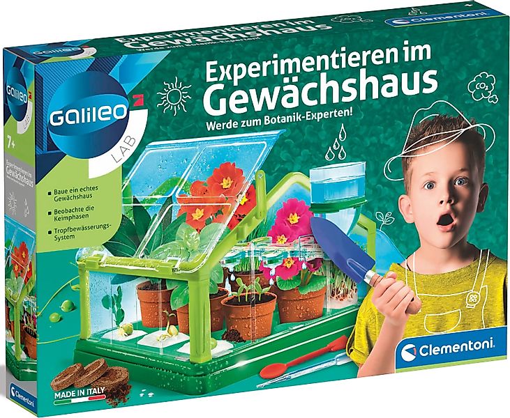 Clementoni® Experimentierkasten Galileo, Experimentieren im Gewächshaus, günstig online kaufen