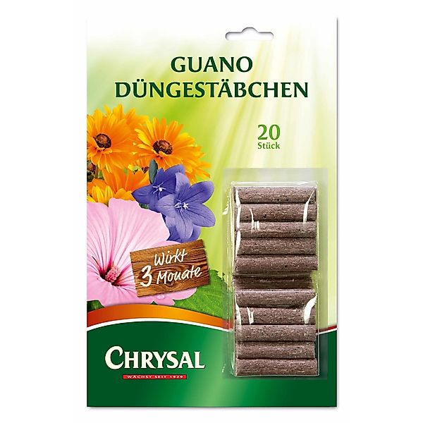 Chrysal Pflanzendünger Guano Düngestäbchen 20 Stück günstig online kaufen