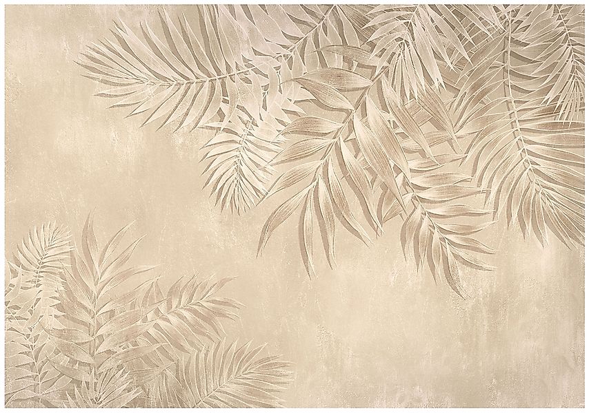 Wallarena Fototapete Blätter Struktur Beige Vlies günstig online kaufen