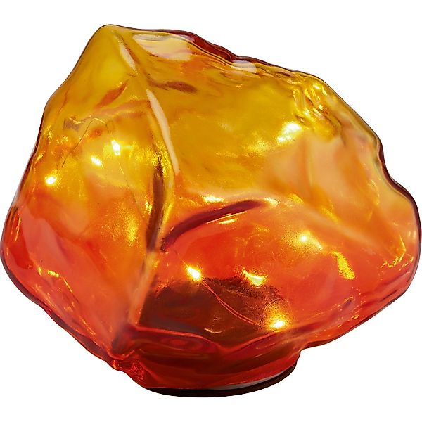 Solar-Dekostein Kristall LED Orange-Rot 13,5 cm x 14,5 cm x 12 cm günstig online kaufen