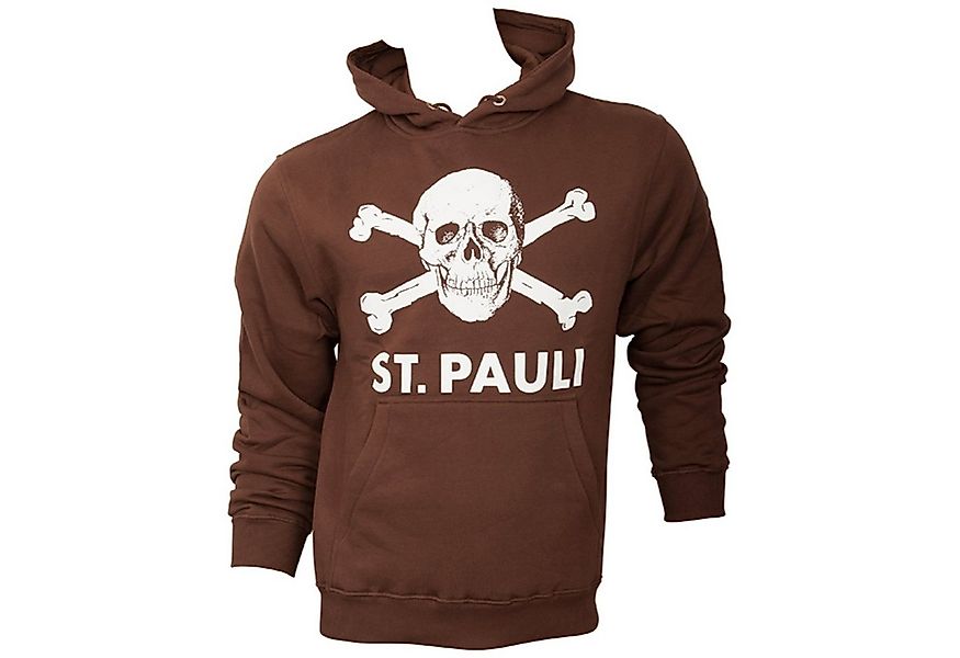 FC St. Pauli Kapuzenpullover Hoodie Totenkopf Groß (Braun) günstig online kaufen
