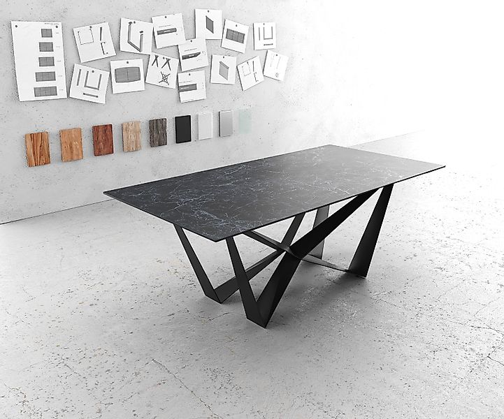 DELIFE Esstisch Edge, Keramik Laminam® Nero günstig online kaufen