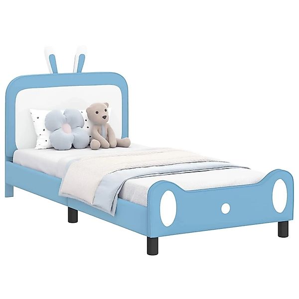 vidaXL Kinderbettgestell mit Kopfteil Blau 80 x 200 cm PU 42011091 günstig online kaufen