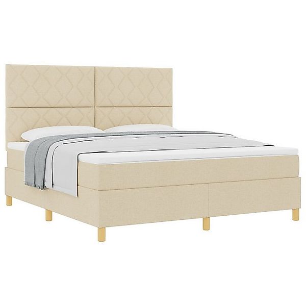 vidaXL Bett Boxspringbett mit Matratze Creme Super King Stoff (1-tlg) günstig online kaufen