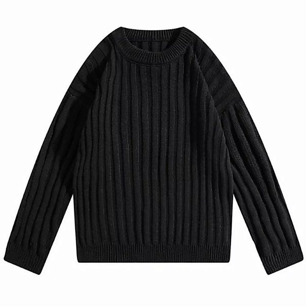 RUZU UG Strickpullover Herren Pullover Lässige einfarbige Pullover-Basis Ob günstig online kaufen
