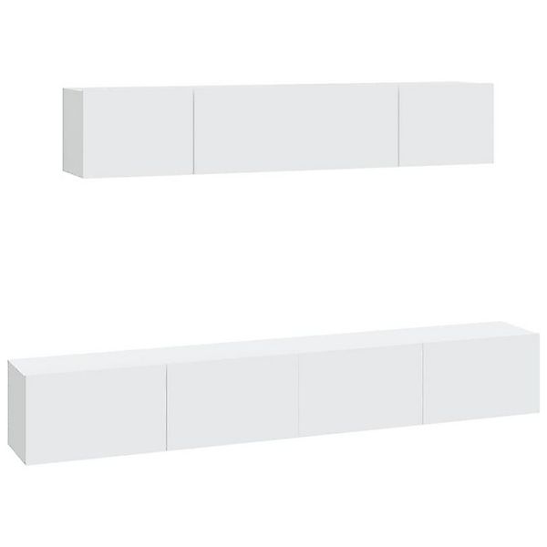 furnicato TV-Schrank 4-tlg. TV-Schrank-Set Weiß Holzwerkstoff (1-St) günstig online kaufen