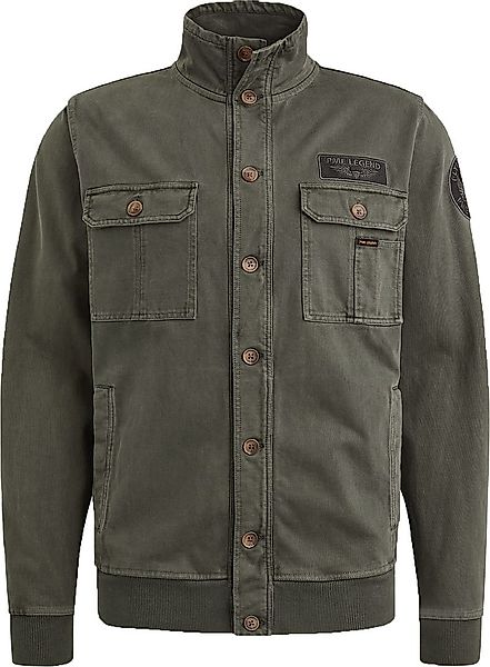 PME Legend Sweat Button Jacket Dunkelgrün - Größe L günstig online kaufen