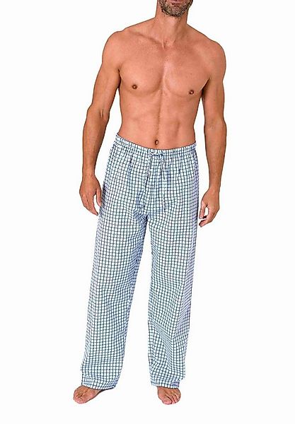 Normann Pyjama Herren Schlafanzug Hose lang kariert aus Baumwolle günstig online kaufen