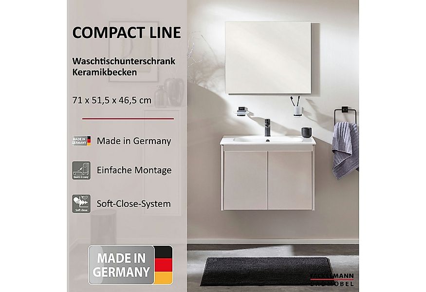FACKELMANN Badmöbel-Set COMPACT LINE Waschbeckenunterschrank, Keramik Wasch günstig online kaufen