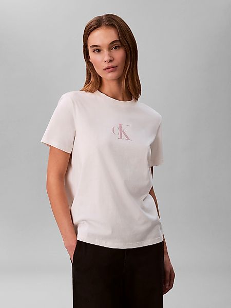 Calvin Klein Jeans T-Shirt Regular Fit, glänzender Logodruck, Rundhalsaussc günstig online kaufen