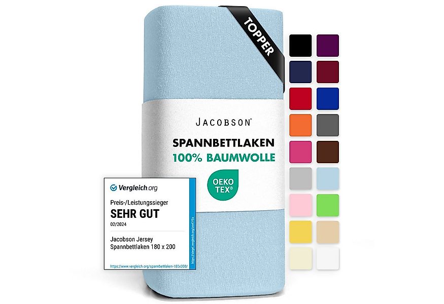 Jacobson Spannbettlaken TOPPER aus 100% Baumwolle, Jersey Bettlaken 160 g/m günstig online kaufen