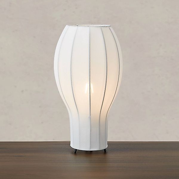 Tischlampe Hikari, Ø 22 cm, weiß/schwarz, Stoff/Metall günstig online kaufen