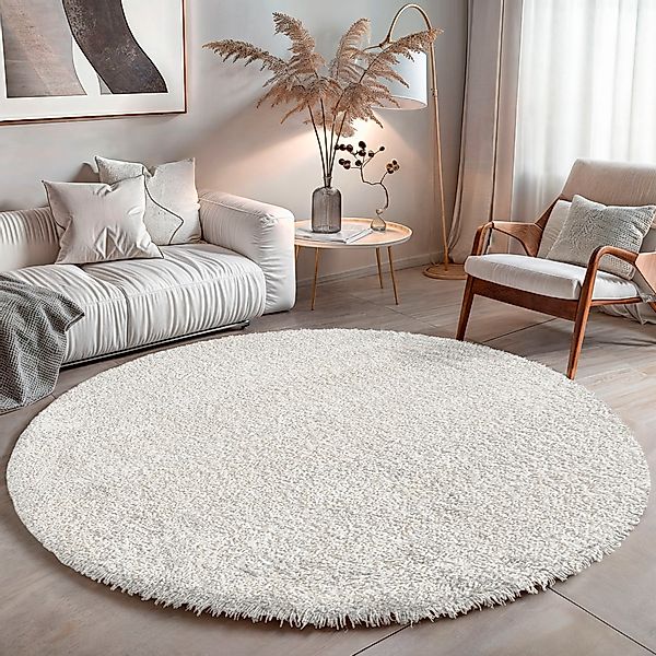 my home Hochflor-Teppich »Banji«, rund, 37 mm Höhe, Uni Farben, weich und f günstig online kaufen