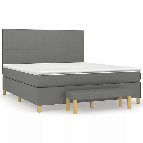 vidaXL Boxspringbett mit Matratze Dunkelgrau 160x200 cm Stoff1398364 günstig online kaufen