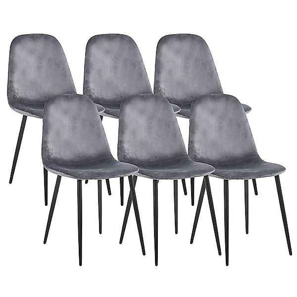 ebuy24 Fiolo6 Esszimmerstuhl Satz von 6 Stk Hellgrau günstig online kaufen