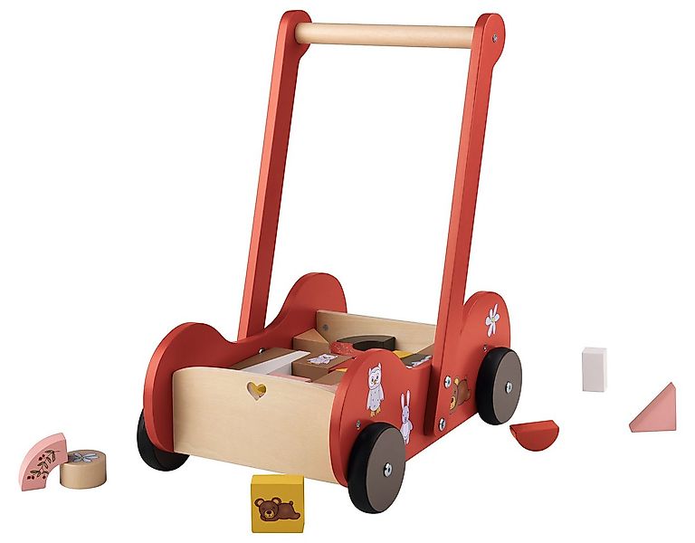 Playtive Puppenwagen Waldtiere, (Set, 31-tlg), Lauflernwagen aus Holz, leis günstig online kaufen