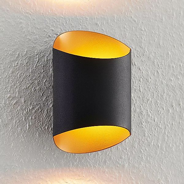 Arcchio Ayaz LED-Wandlampe, schwarz-gold günstig online kaufen