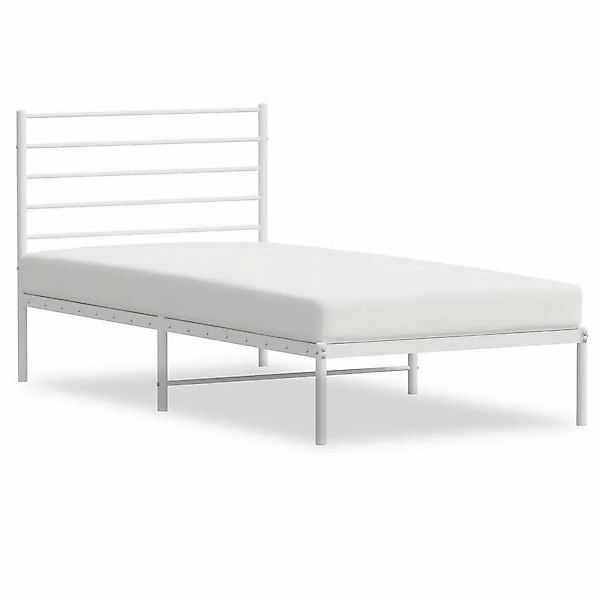 vidaXL Bettgestell mit Kopfteil Metall Weiß 90x200 cm Modell 21730509 günstig online kaufen