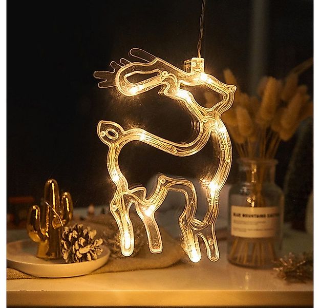 MUPOO LED Dekofigur LED Lichtervorhang Batterie mit Saugnäpfe, LED-Lichterk günstig online kaufen