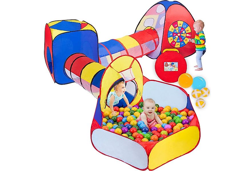 all Kids United Spielzelt Kinderspielzelt mit Tunnel und Bällebad–XXL PopUp günstig online kaufen